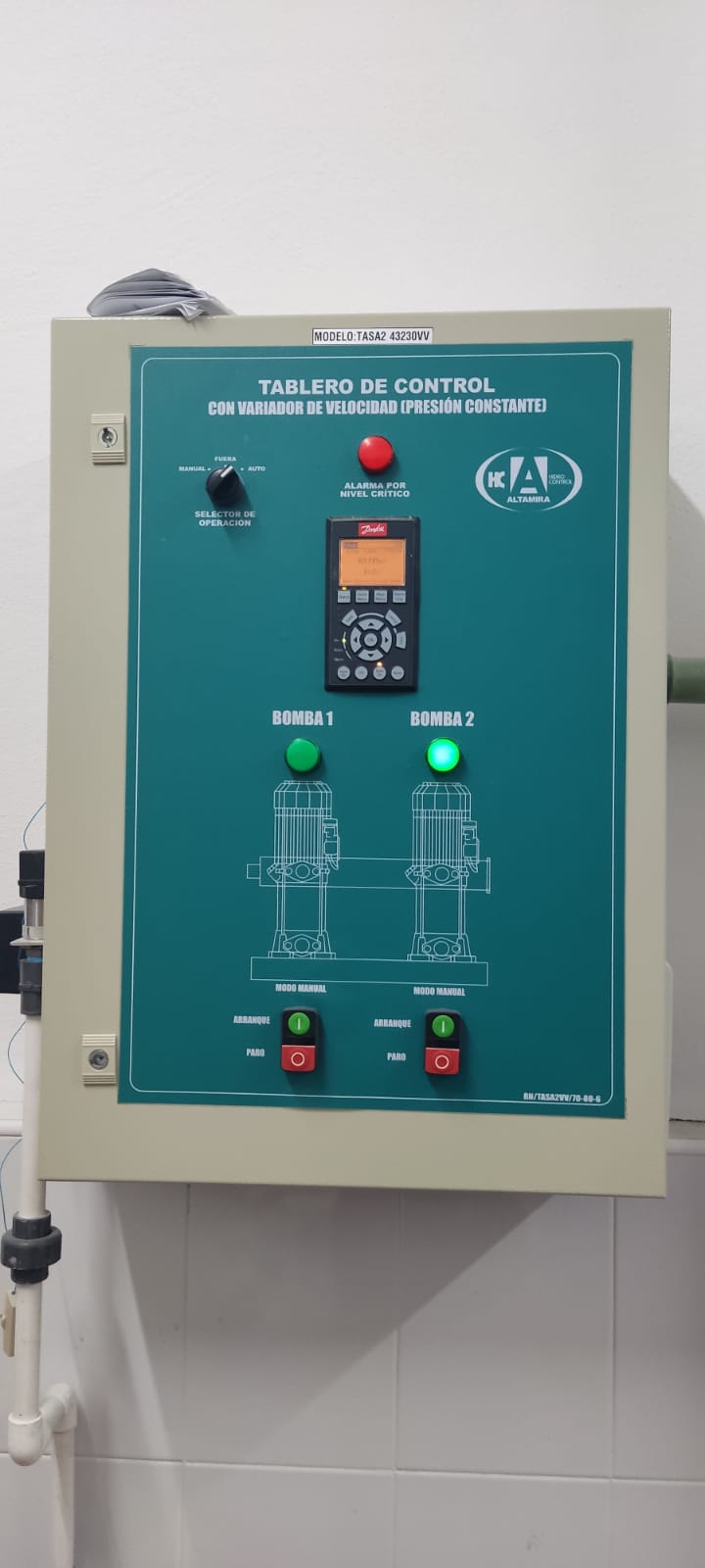 Tablero de control para presión constante